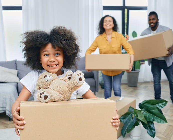 Family image with boxes